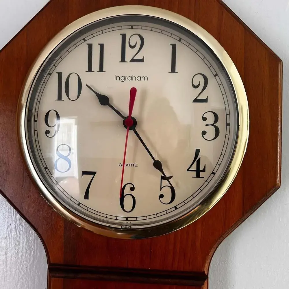 Pomerantz Ingraham Quartz Wall Clock with Pendulum